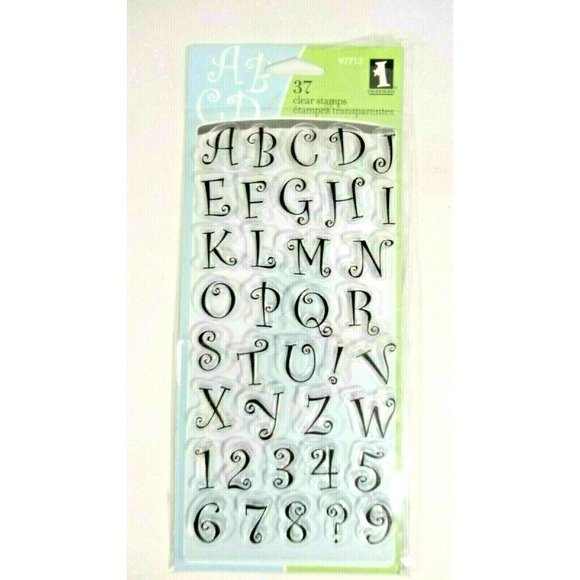 Inkadinkado Curly Font Alphabet Clear Stamps 4 x 8-in Sheet Scrapbook Craft NIP - Picture 1 of 3